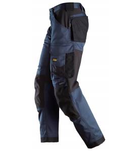 Spodnie robocze do pasa Snickers 6351 AllroundWork - granatowo-czarne - lewy bok.