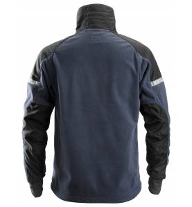 Kurtka polarowa wiatroszczelna Snickers 8005 AllroundWork, Granatowo-czarna (Navy / Black: 9504) -  tył.