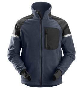 Kurtka polarowa wiatroszczelna Snickers 8005 AllroundWork, Granatowo-czarna (Navy / Black: 9504) - przód.