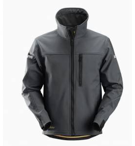 Kurtka softshell Snickers 1200 AllroundWork, kolor Stalowo-szary (Steel grey / Black: 5804) - przód.