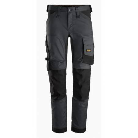 Spodnie Stretch Snickers 6341 AllroundWork, kolor grafitowo-czarny (Steel grey / Black: 5804) - przód.