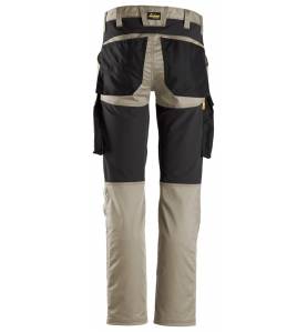 Spodnie Snickers 6803 AllroundWork Stretch Bez Kieszeni Nakolannikowych - Khaki\Black - 2004- tył