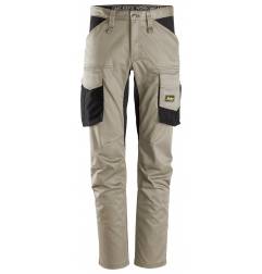 Spodnie Snickers 6803 AllroundWork Stretch Bez Kieszeni Nakolannikowych - Khaki\Black - 2004- przód