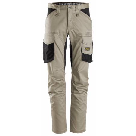 Spodnie Snickers 6803 AllroundWork Stretch Bez Kieszeni Nakolannikowych - Khaki\Black - 2004- przód