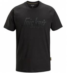 T-shirt Logo Snickers Workwear - Czarny (Black - 0400).