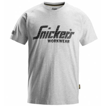 T-shirt Logo Snickers Workwear - Szary (Grey Melange - 2800).