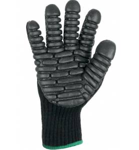Rękawice robocze antywibracyjne AMET Canis CXS czarne - spód dłoni.