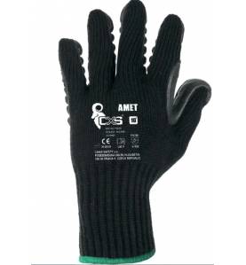 Rękawice robocze antywibracyjne AMET Canis CXS czarne - wierzch dłoni.
