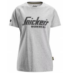 T-shirt damski z logo Snickers Workwear 2597 kolor szary melanż (Grey Melange - 2800).