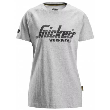 T-shirt damski z logo Snickers Workwear 2597 kolor szary melanż (Grey Melange - 2800).