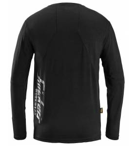 Męski T-shirt z długim rękawem Snickers 2411 z kolekcji LiteWork kolor czarny - tył.