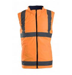Kamizelka robocza dwustronna z ociepleniem BENEFIT MARINO Polstar - kolor pomarańczowy ostrzegawczy z odblaskami.