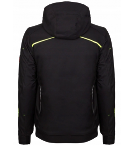 Kurtka zimowa męska typu Softshell z odblaskami z kolekcji e.s.motion 2020 marki Engelber Strauss, kolor czarny 65518 - tył.